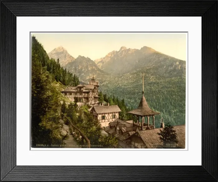 Framed Print : Hotel Rosa in the Great Kohlbacherthal, Tatra, Austro-Hungar Framed Print : Hotel Rosa in the Great Kohlbacherthal, Tatra, Austro-Hungar