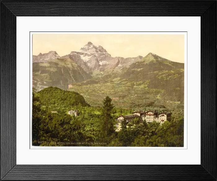 Framed Print : Hotel, Salines and Villa des Bains, Bex, Vaud, Canton of, Sw Framed Print : Hotel, Salines and Villa des Bains, Bex, Vaud, Canton of, Sw