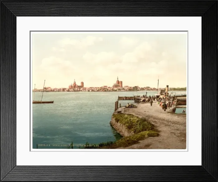 Framed Print : General view, from the Alte Fahre, Stralsund, Pommeraina sic Framed Print : General view, from the Alte Fahre, Stralsund, Pommeraina sic