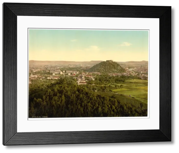 Framed Print : Graz, general view from the Rainer Kogel, Styria, Austro-Hun Framed Print : Graz, general view from the Rainer Kogel, Styria, Austro-Hun