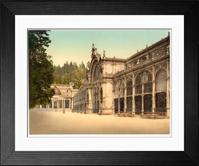 Framed Print : The Kruezbrunnen (i. e. Kreuzbrunnen) Colonnade, Marienbad Framed Print : The Kruezbrunnen (i. e. Kreuzbrunnen) Colonnade, Marienbad