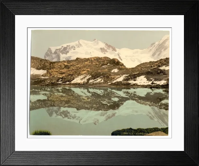 Framed Print : Riffel Lake and Monte Rosa, Valais, Alps of, Switzerland Framed Print : Riffel Lake and Monte Rosa, Valais, Alps of, Switzerland