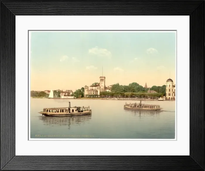 Framed Print : Boats at Uhlenhouster Ferry, Hamburg, Germany Framed Print : Boats at Uhlenhouster Ferry, Hamburg, Germany