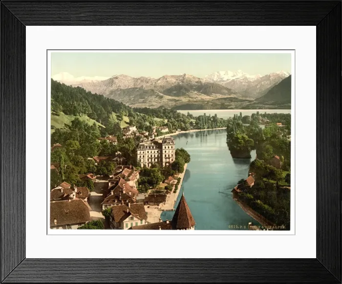 Framed Print : Thun and the Alps, Bernese Oberland, Switzerland Framed Print : Thun and the Alps, Bernese Oberland, Switzerland