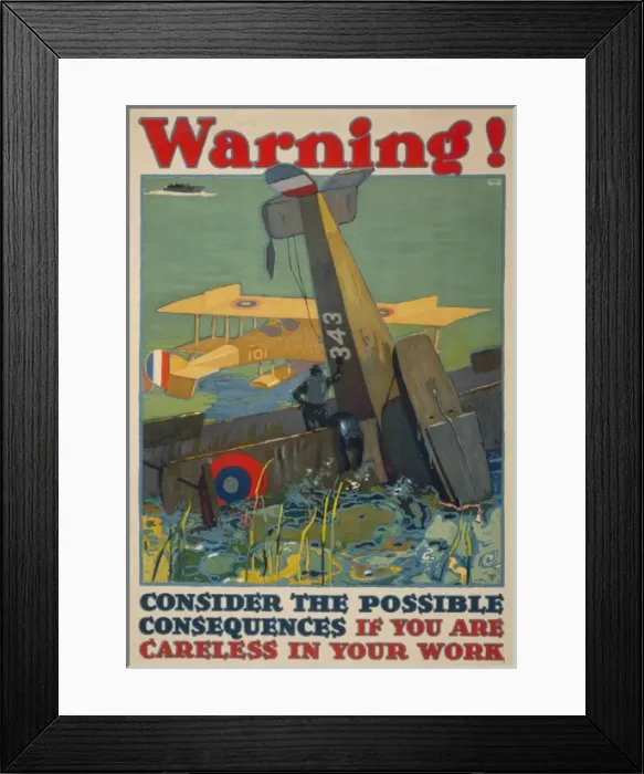 Framed Print : Warning! Consider the possible consequences if you are carel Framed Print : Warning! Consider the possible consequences if you are carel