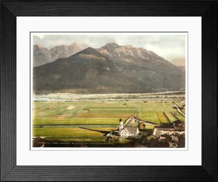 Framed Print : Wallgau with Schottlkarspitze, Upper Bavaria, Germany Framed Print : Wallgau with Schottlkarspitze, Upper Bavaria, Germany