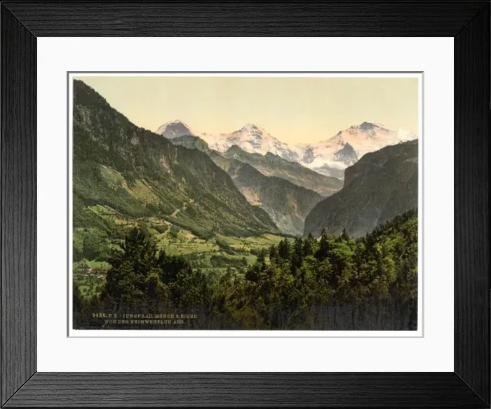 Framed Print : Jungfrau, Monch and Eiger, from Heimwehfluh, Bernese Oberlan Framed Print : Jungfrau, Monch and Eiger, from Heimwehfluh, Bernese Oberlan
