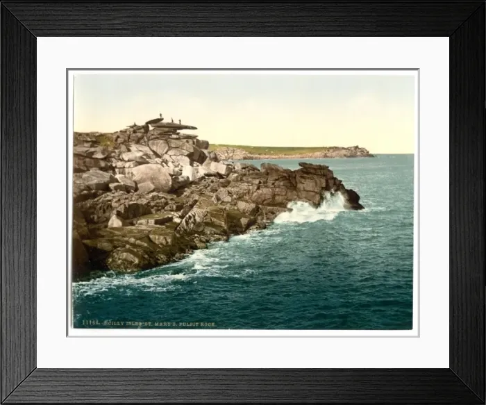 Framed Print : Scilly Isles, St. Marys Pulpit Rock, Cornwall, England Framed Print : Scilly Isles, St. Marys Pulpit Rock, Cornwall, England