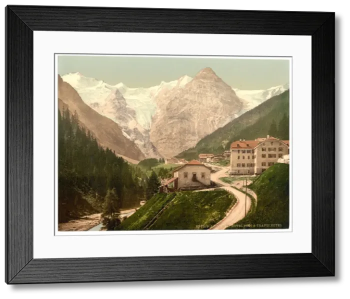 Framed Print : Trafoi Hotel and Post, Tyrol, Austro-Hungary Framed Print : Trafoi Hotel and Post, Tyrol, Austro-Hungary