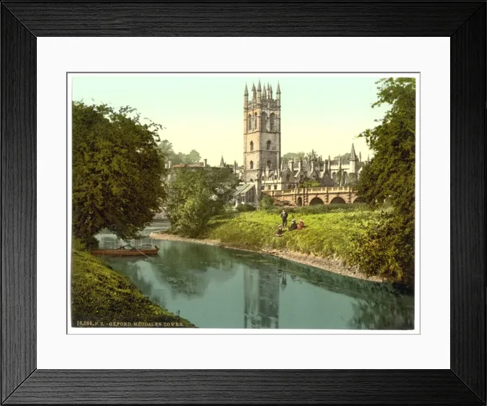Framed Print : Magdalen Tower, from the river, Oxford, England Framed Print : Magdalen Tower, from the river, Oxford, England