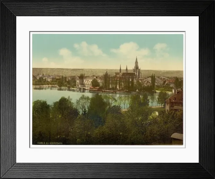 Framed Print : General view from the hotel, Constance (i. e. Konstanz), Bade Framed Print : General view from the hotel, Constance (i. e. Konstanz), Bade