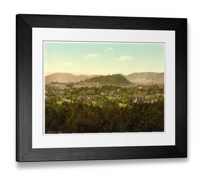 Framed Print : Graz, general view from the Lechwalde, Styria, Austro-Hungar Framed Print : Graz, general view from the Lechwalde, Styria, Austro-Hungar