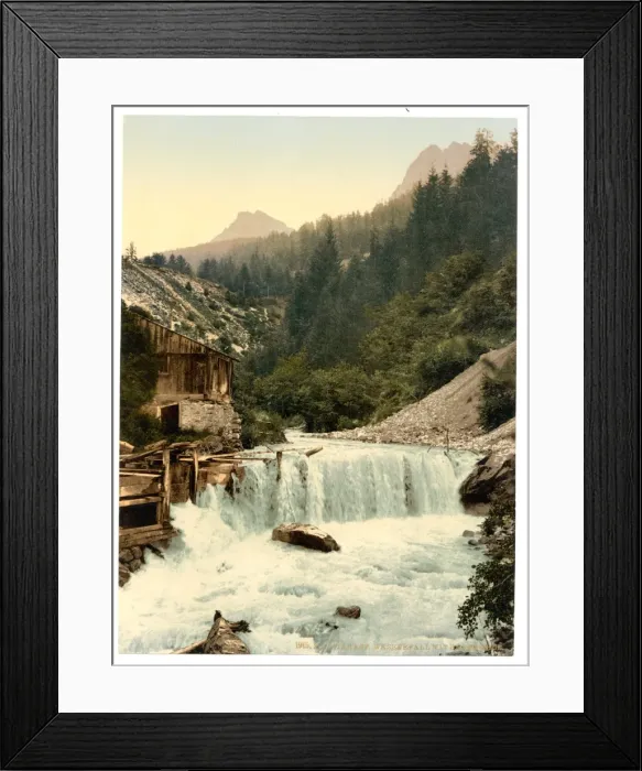 Framed Print : Lower Engadine, Tarasp, waterfall, Grisons, Switzerland Framed Print : Lower Engadine, Tarasp, waterfall, Grisons, Switzerland