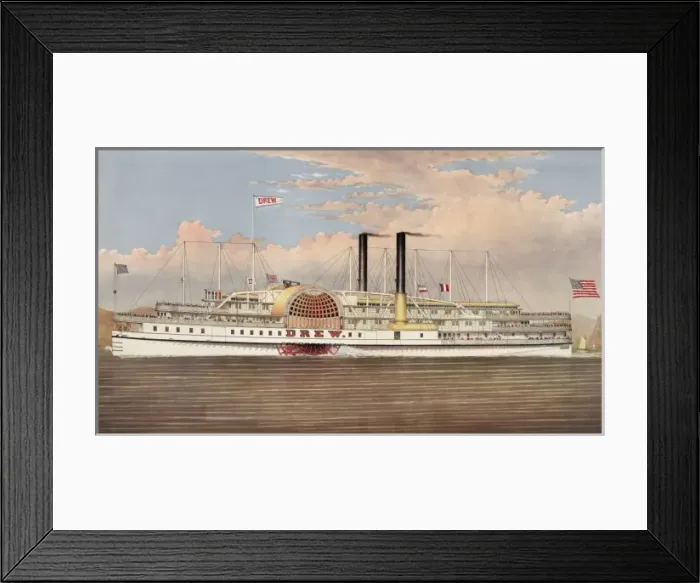 Framed Print : Peoples line Hudson River, the palace steamers of the world Framed Print : Peoples line Hudson River, the palace steamers of the world