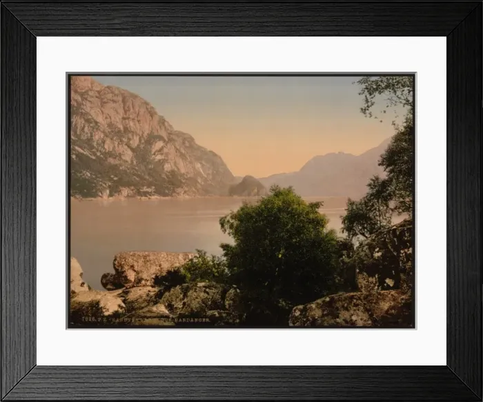 Framed Print : Sandven Lake, Odde (i. e. Odda), Hardanger Fjord, Norway Framed Print : Sandven Lake, Odde (i. e. Odda), Hardanger Fjord, Norway