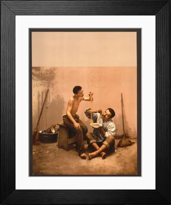 Framed Print : Macaroni seller, Naples, Italy Framed Print : Macaroni seller, Naples, Italy