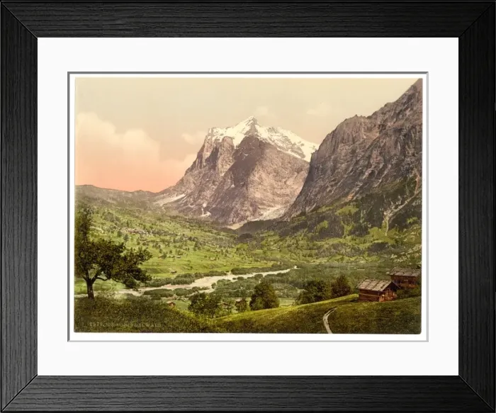 Framed Print : Grindelwald, general view, Wetterhorn, Bernese Oberland, Swi Framed Print : Grindelwald, general view, Wetterhorn, Bernese Oberland, Swi