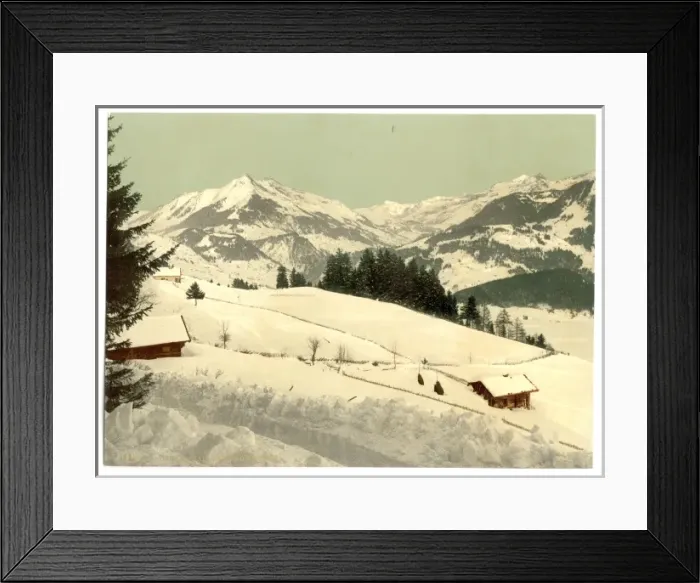 Framed Print : Leysin, Chaussy and the Ormont Valley in winter, Nand, Canto Framed Print : Leysin, Chaussy and the Ormont Valley in winter, Nand, Canto