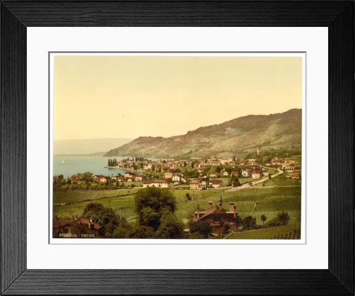 Framed Print : Vevey, general view, Geneva Lake, Switzerland Framed Print : Vevey, general view, Geneva Lake, Switzerland