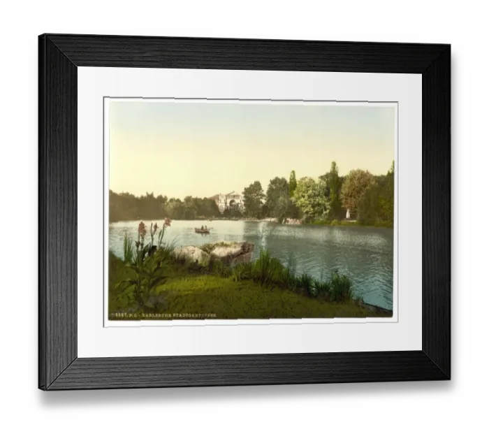 Framed Print : Lake in public garden, Karlsruhe, Baden, Germany Framed Print : Lake in public garden, Karlsruhe, Baden, Germany
