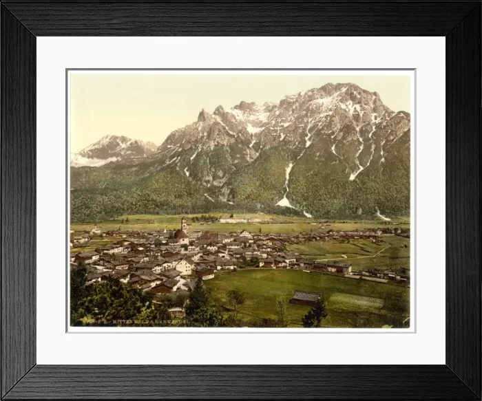 Framed Print : Mittenwald and Carwendel (i. e. Karwendel), Upper Bavaria, Ge Framed Print : Mittenwald and Carwendel (i. e. Karwendel), Upper Bavaria, Ge