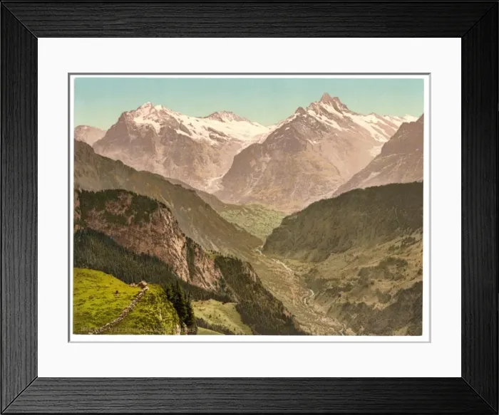 Framed Print : Wetterhorn and Schreckhorn, from Schynige Platte, Bernese Ob Framed Print : Wetterhorn and Schreckhorn, from Schynige Platte, Bernese Ob