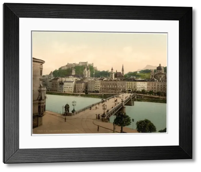 Framed Print : Town bridge, Salzburg, Austro-Hungary Framed Print : Town bridge, Salzburg, Austro-Hungary