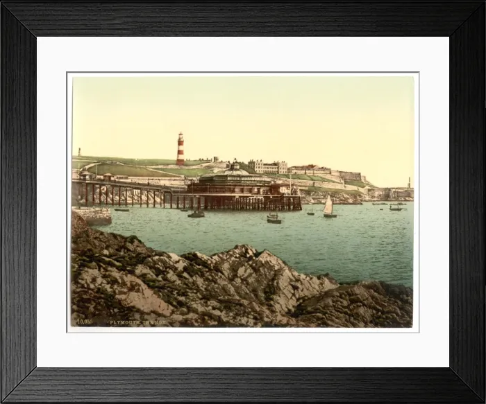 Framed Print : The Hoe, from the Rusty Anchor, Plymouth, England Framed Print : The Hoe, from the Rusty Anchor, Plymouth, England