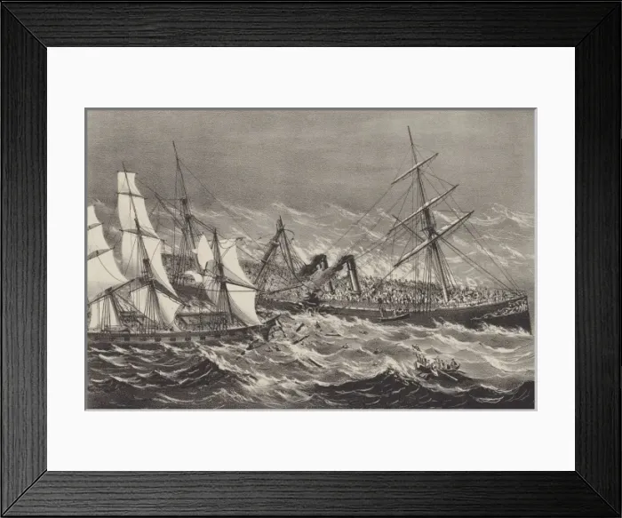 Framed Print : The sinking of the steamship Ville du Havre Framed Print : The sinking of the steamship Ville du Havre