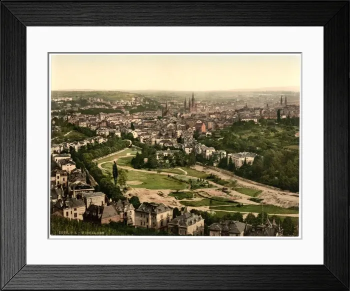 Framed Print : General view from Neroberg, Wiesbaden, Hesse-Nassau, Germany Framed Print : General view from Neroberg, Wiesbaden, Hesse-Nassau, Germany