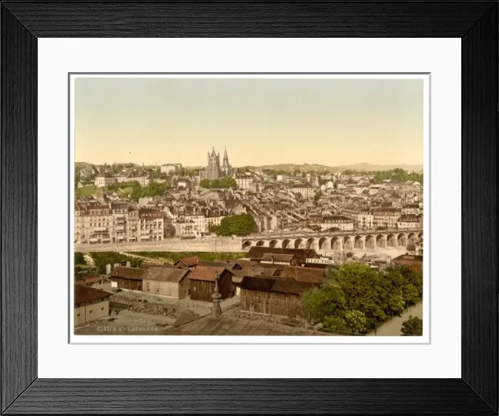 Framed Print : Lausanne, general view, Geneva Lake, Switzerland Framed Print : Lausanne, general view, Geneva Lake, Switzerland