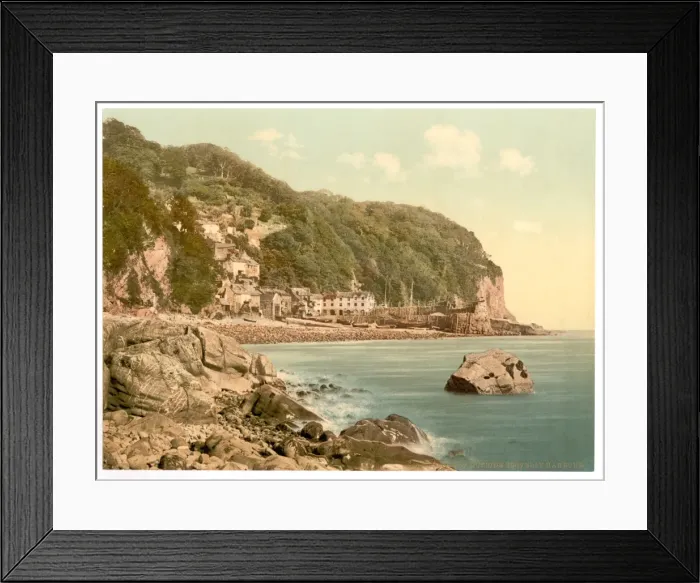 Framed Print : From the harbor, Clovelly, England Framed Print : From the harbor, Clovelly, England