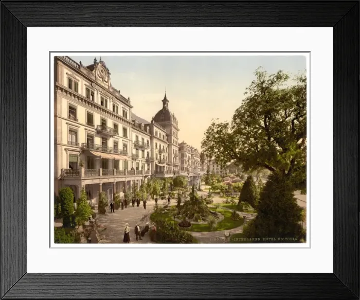Framed Print : Interlaken, Grand Hotel Victoria, Bernese Oberland, Switzerl Framed Print : Interlaken, Grand Hotel Victoria, Bernese Oberland, Switzerl