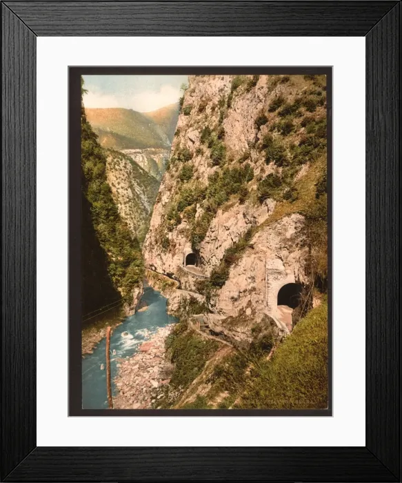 Framed Print : Toscolana (i. e. Toscolano) Valley, roads and tunnels, Lake G Framed Print : Toscolana (i. e. Toscolano) Valley, roads and tunnels, Lake G