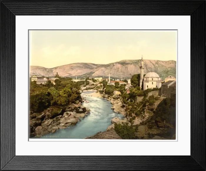 Framed Print : Mostar, the Narenta, Herzegowina, Austro-Hungary Framed Print : Mostar, the Narenta, Herzegowina, Austro-Hungary