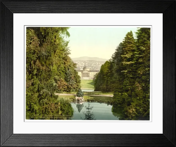 Framed Print : Glimpse of castle and city from Holle, Wilhelmshohe, Cassel Framed Print : Glimpse of castle and city from Holle, Wilhelmshohe, Cassel
