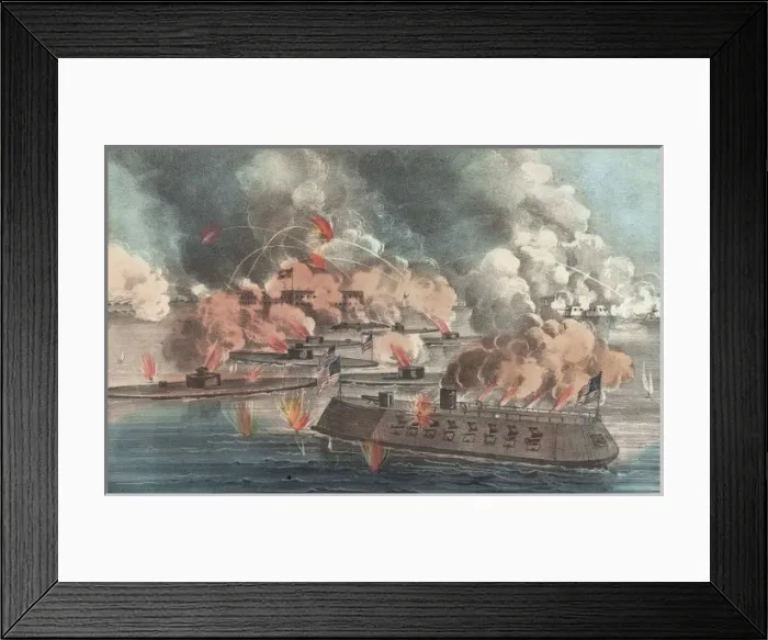 Framed Print : The great fight at Charleston S. C. April, 7th 1863: between Framed Print : The great fight at Charleston S. C. April, 7th 1863: between