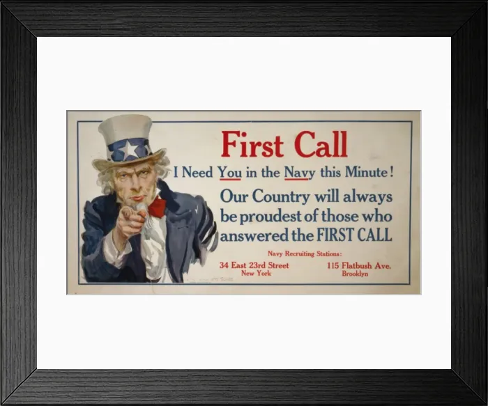 Framed Print : First call - I need you in the Navy this minute! Our country Framed Print : First call - I need you in the Navy this minute! Our country