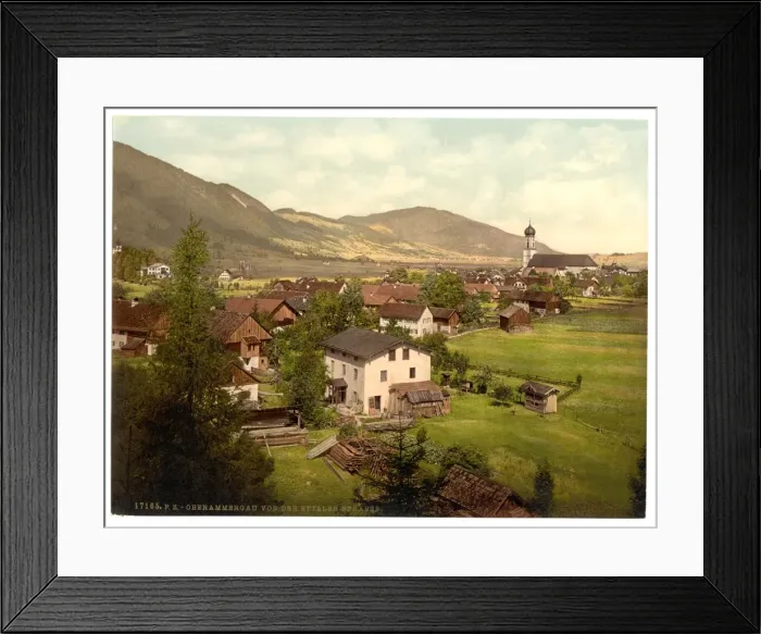Framed Print : Oberammergau from Ettaler Street, Upper Bavaria, Germany Framed Print : Oberammergau from Ettaler Street, Upper Bavaria, Germany