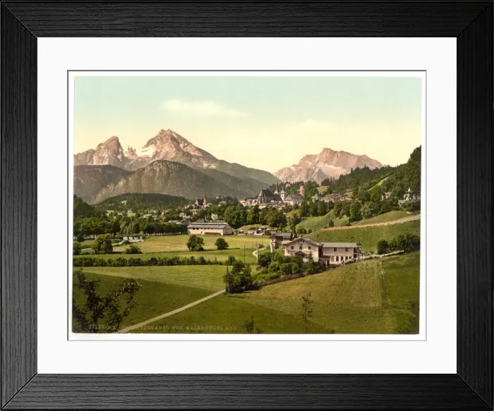 Framed Print : Berchtesgaden from Malerhugel, Upper Bavaria, Germany Framed Print : Berchtesgaden from Malerhugel, Upper Bavaria, Germany