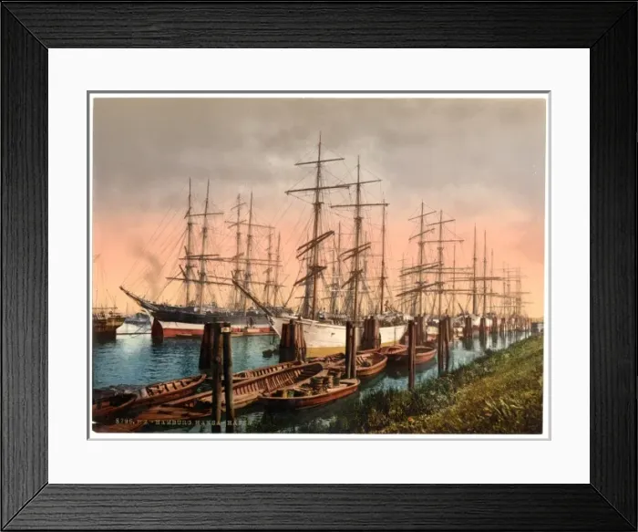 Framed Print : Ships in the Harbor, Hamburg, Germany Framed Print : Ships in the Harbor, Hamburg, Germany