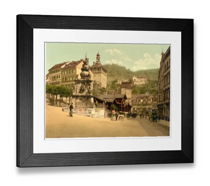 Framed Print : The market fountain, Carlsbad, Bohemia, Austro-Hungary Framed Print : The market fountain, Carlsbad, Bohemia, Austro-Hungary
