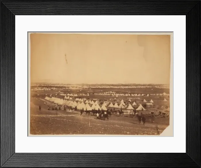 Framed Print : Looking towards Mackenzies Heights, tents of the 33rd Regim Framed Print : Looking towards Mackenzies Heights, tents of the 33rd Regim