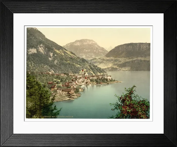 Framed Print : Gersau and Frohnalpstock, Lake Lucerne, Switzerland Framed Print : Gersau and Frohnalpstock, Lake Lucerne, Switzerland