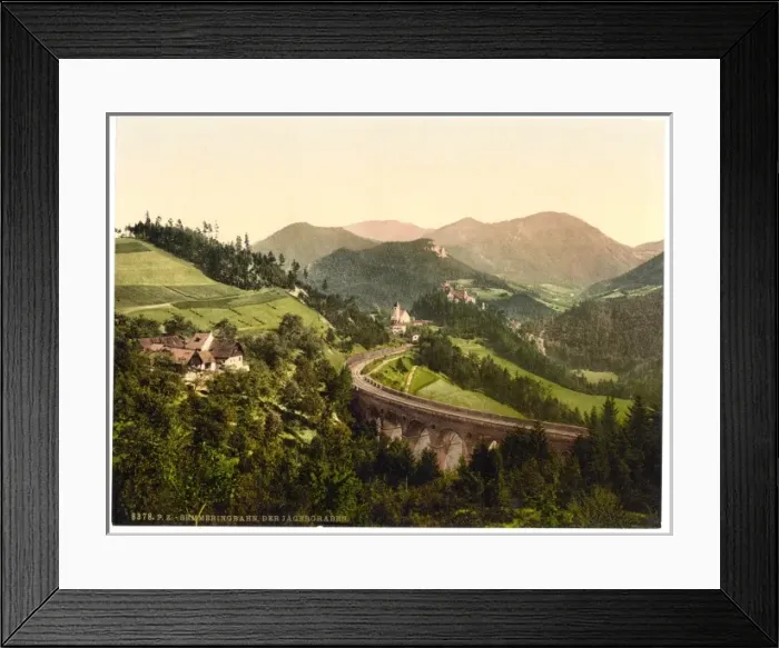 Framed Print : Semmering Railway, Der Jagergraben, Styria, Austro-Hungary Framed Print : Semmering Railway, Der Jagergraben, Styria, Austro-Hungary