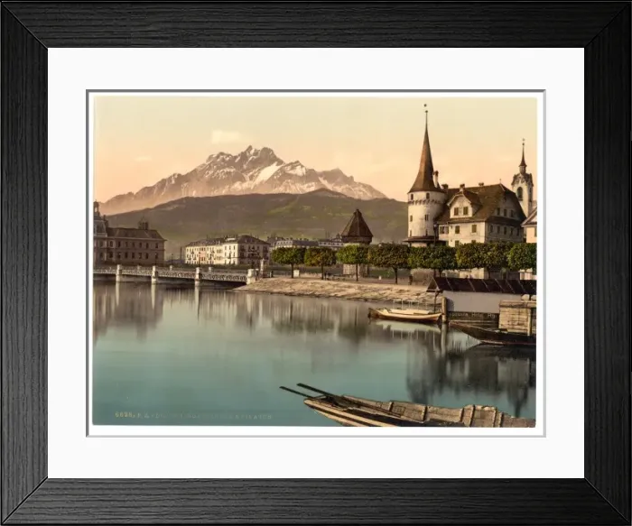 Framed Print : New Bridge and Pilatus, Lucerne, Switzerland Framed Print : New Bridge and Pilatus, Lucerne, Switzerland