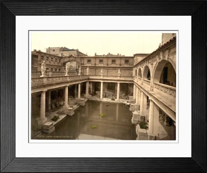 Framed Print : Roman Baths and Abbey, II, Bath, England