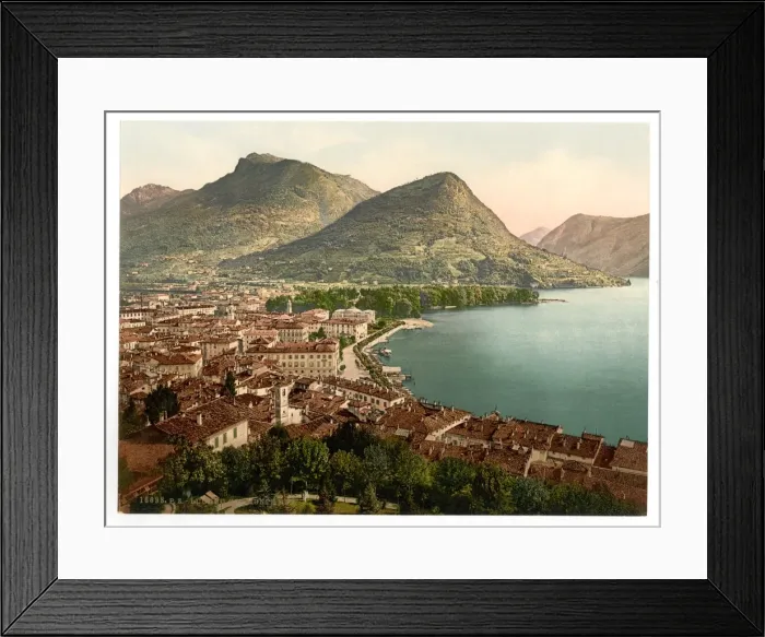 Framed Print : Lugano, and Monte Bre, Tessin, Switzerland Lugano, and Monte Framed Print : Lugano, and Monte Bre, Tessin, Switzerland Lugano, and Monte