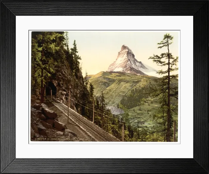 Framed Print : Gornergrat Railway and Matterhorn, Valais, Alps of, Switzerl