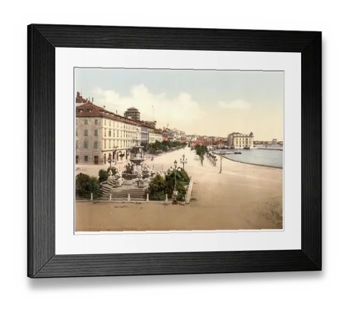 Framed Print : Spalato, the shore and Francisco Giuseppes Fountain, Dalmat Framed Print : Spalato, the shore and Francisco Giuseppes Fountain, Dalmat